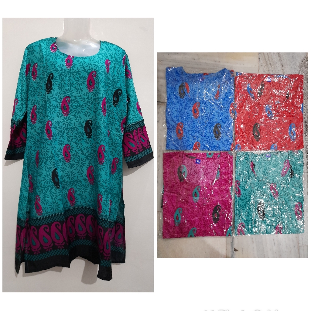 Set Wise Colours Stock - Cotton Blend, Size M To Xxl, Printed Patterns, Short Sleeve | Casual Wear For Ladies, Mix Available, Washable