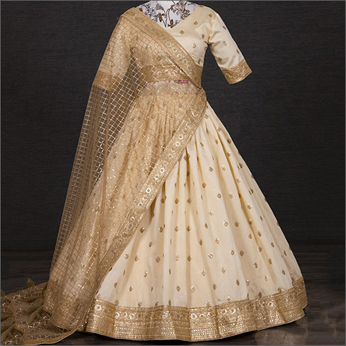 Ladies Modern Lehenga - Premium Quality Fabric, Customized Sizes Available | Embroidered Design, Washable, Short Sleeves, Perfect for Weddings and Festive Occasions