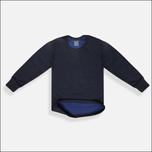 Signature Art - Customized Long Sleeve Navy Blue Cotton Wool Sweater | Plain Dyed, Unisex Modern Style For Winter