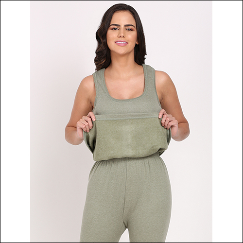 Touchwool 2400 Tharmocot M Green Color Sleevless - Length: Full Length (Pants) + Sleeveless Top