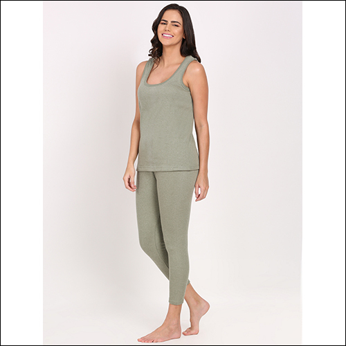 Touchwool 2400 Tharmocot M Green Color Sleevless - Length: Full Length (Pants) + Sleeveless Top