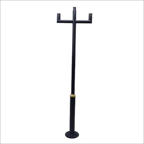 Cast Iron Light Pole - 3000 MM Length, Black Finish | Weather Resistant, Stable Round Base, Supports 3 Lights at 200 Volt