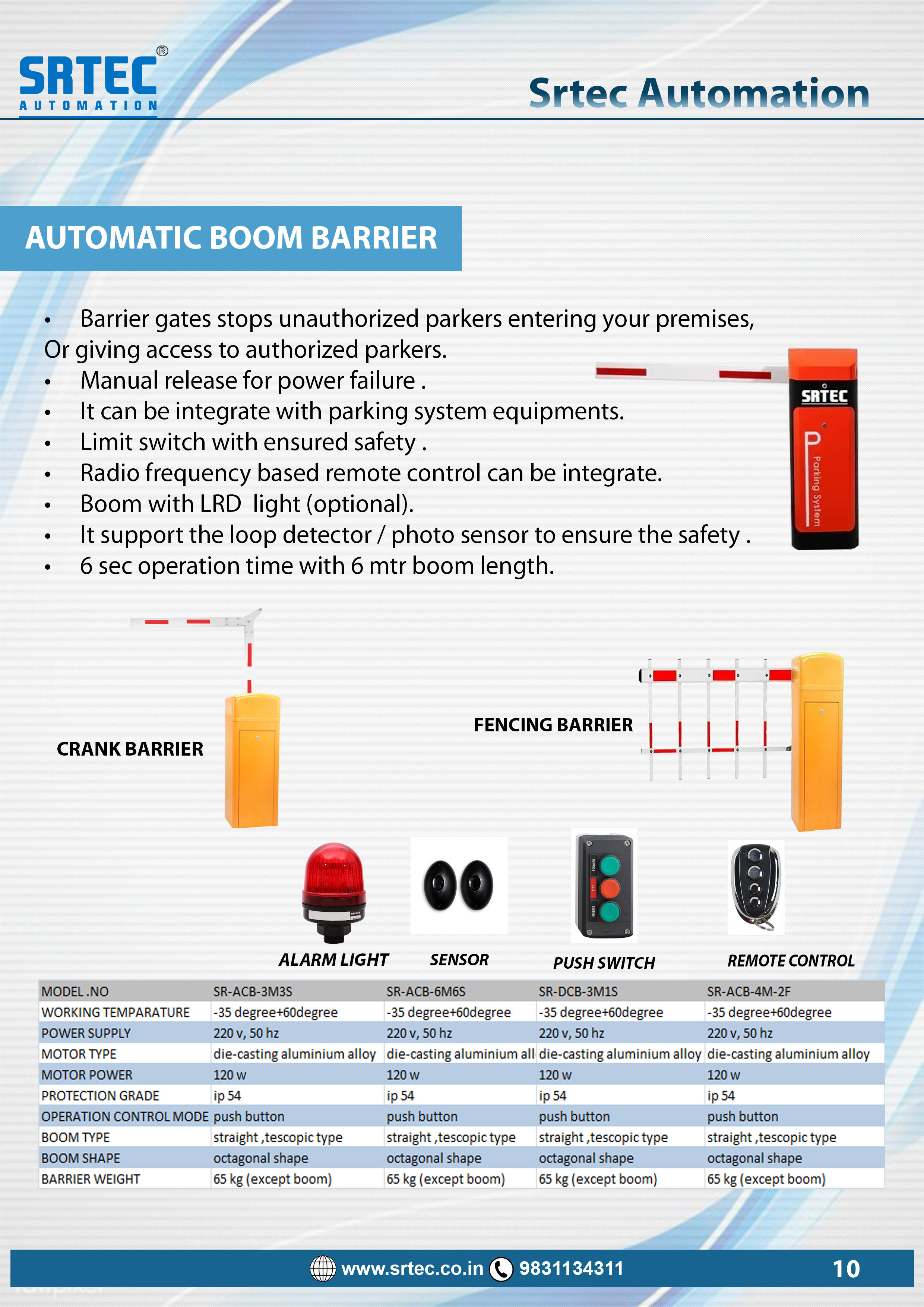 Red Automatic Boom Barrier