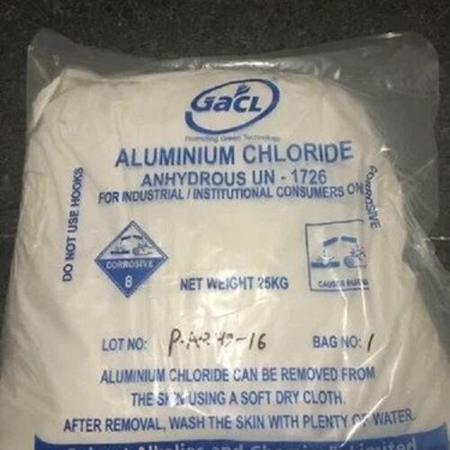 Aluminium Chloride Anhydrous - 25 kg Bag, 99% Purity White Powder | Industrial Grade Specifications, CAS 7446-70-0, UN 1726