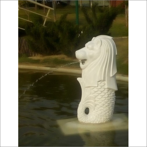 Fiber Glass Lion Fountain - 4 Inch Nozzle Diameter, White Color | Durable, Stylish, Weather-Resistant Design for Hotels and Gardens