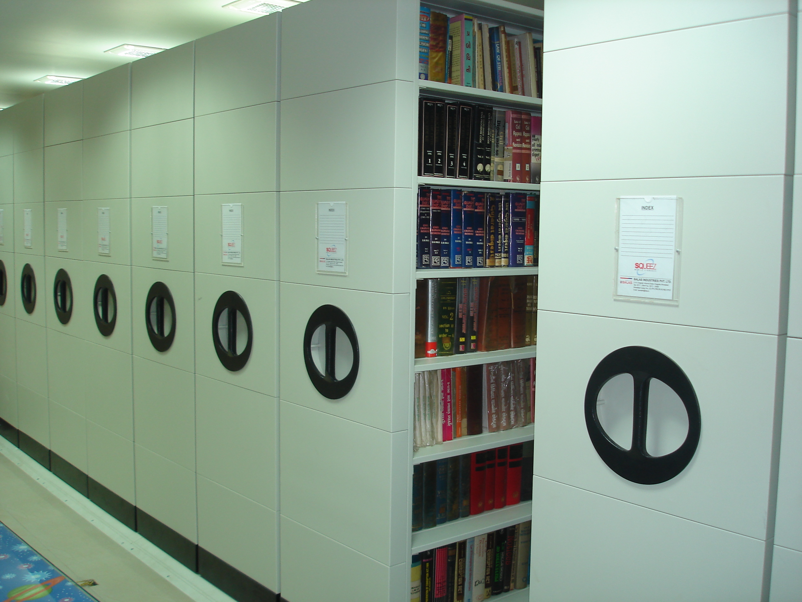 Modular File Storage Compactor System - Heavy-duty Steel, Customizable Dimensions | Powder Coated Finish, Variable Load Capacity, Multiple Shelves Available