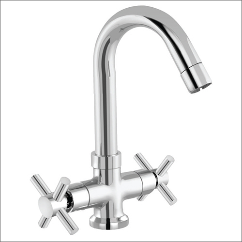 Center Hole Basin Mixer - Brass Construction, Various Sizes Available - Elegant Silver Finish, Ideal for Bath Hardware Sets