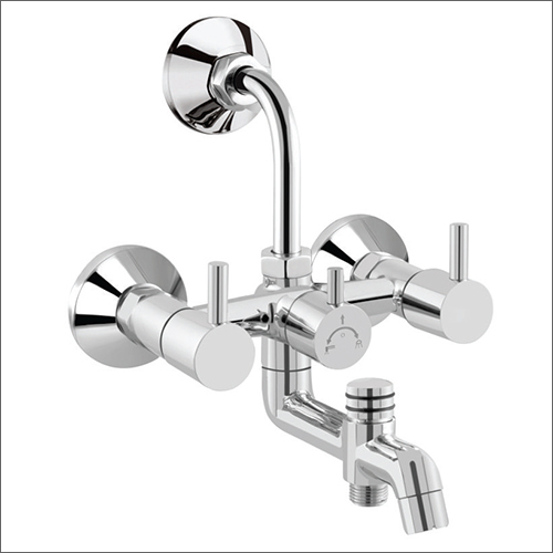 3 In 1 Wall Mixer With L-Bend - Stainless Steel, Different Sizes Available, Silver Color | Glossy Finish Ideal for Kitchen & Bathroom