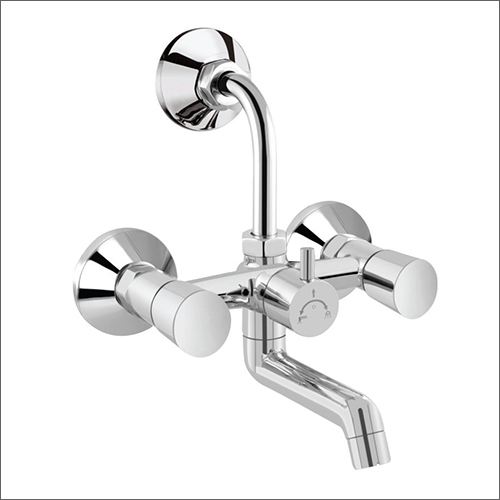 2 In 1 Wall Mixer With L-Bend - Brass, Different Sizes Available, Silver Finish | Elegant Design for Enhanced Bath Hardware Experience