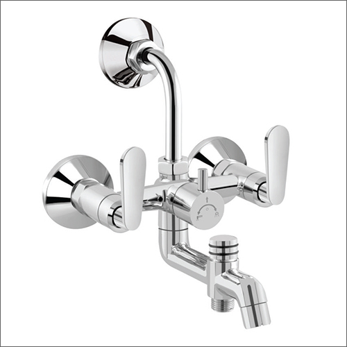 3 In 1 Wall Mixer With L-Bend - Brass, Various Sizes Available, Silver Finish | Versatile Design for Efficient Water Control