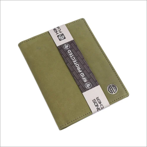 Ph602gh Leather Passport Holder - Leather Material , Green Solid Design For Secure Passport Storage