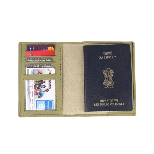 Ph602gh Leather Passport Holder - Leather Material , Green Solid Design For Secure Passport Storage
