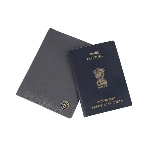 Ph602grey Leather Passport Holder - Leather Material, Solid Pattern, Grey Color | Ideal For Safeguarding Your Passport