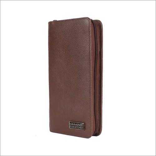 Ph601-mh Leather Passport Holder - Leather, Compact Design, Brown Color | Rfid Blocking Technology, Zipper Closure, Lightweight, Ample Storage