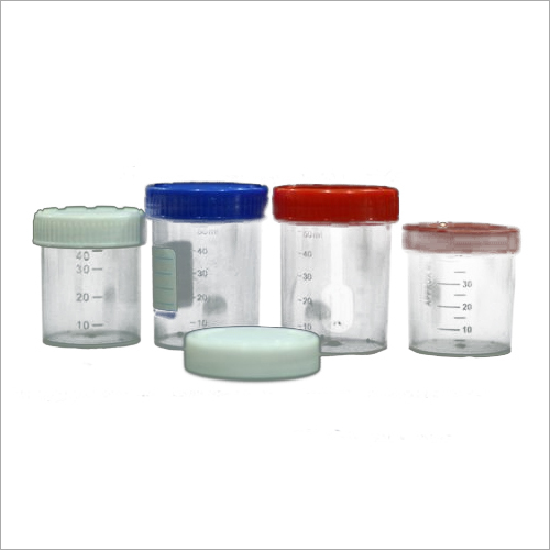 Urine Container - Plastic, 60ml Volume Capacity , Transparent for Medical and Forensic Use
