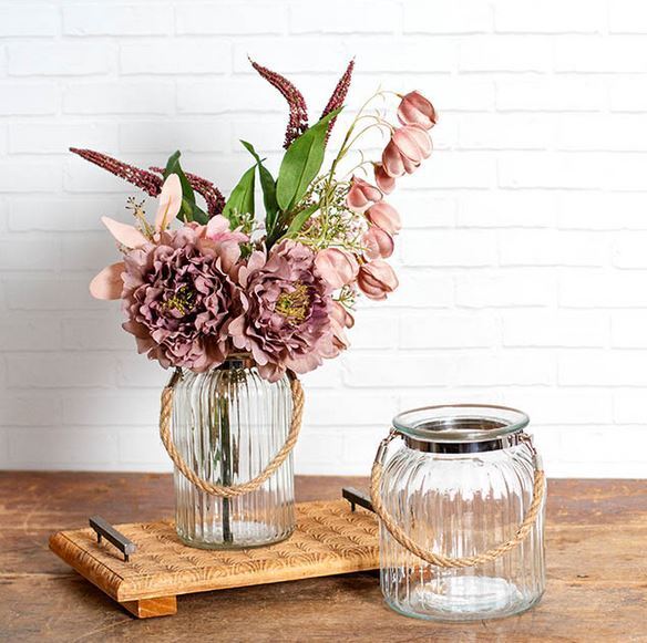 Decorative Glass Flowers Vase For Flowers Home Decor Living Room Bedroom - Toughened Glass, Small Size, Clear Color | Jar Shaped Pattern, Ideal For Home Decoration