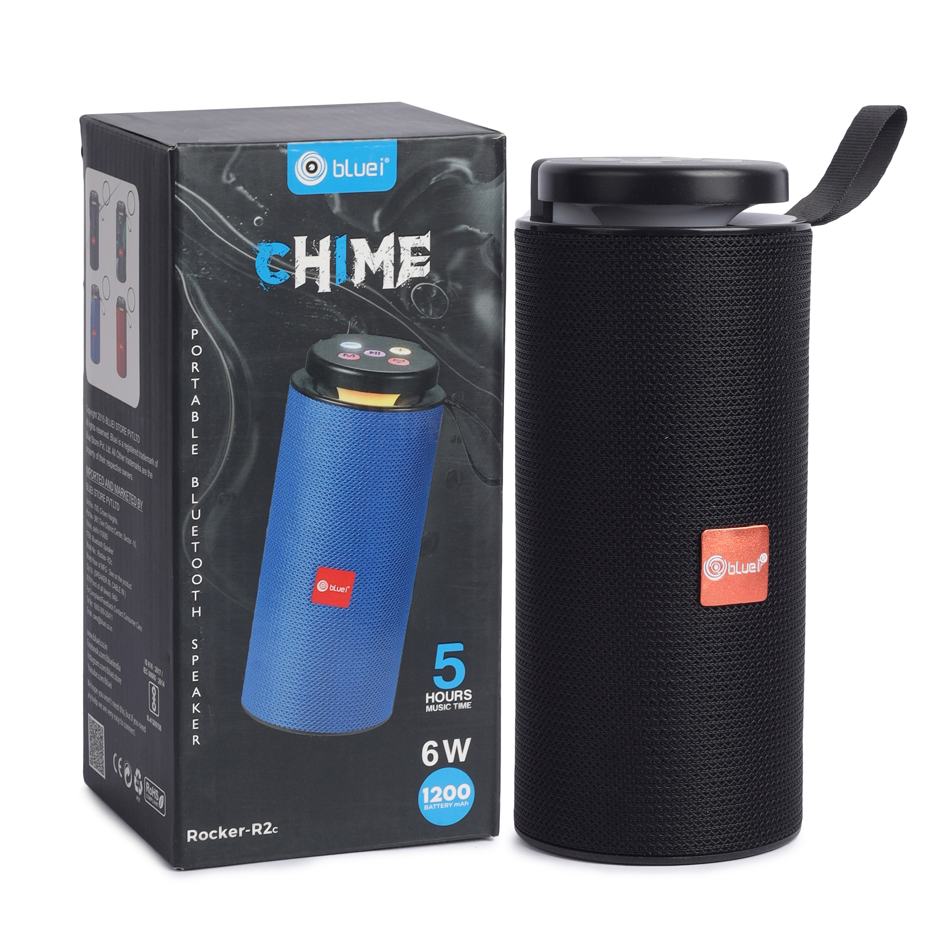 Red Bluei Rocker R2 Chime 3wx2 Speaker 1200mah Battery Portable Bluetooth Speaker