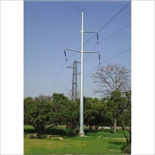 पोल- ग्रे यूटिलिटी ट्रांसमिशन आयरन पोल