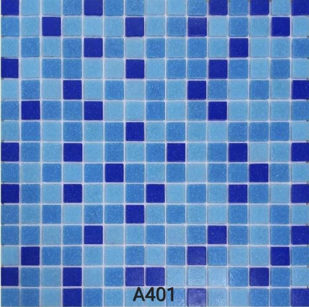 Swimming Pool Tiles - Ceramic, 2x2 Feet , Blue Square Shape For Wall And Floor Mounting, Easy To Clean With Plastic Bristle Brush