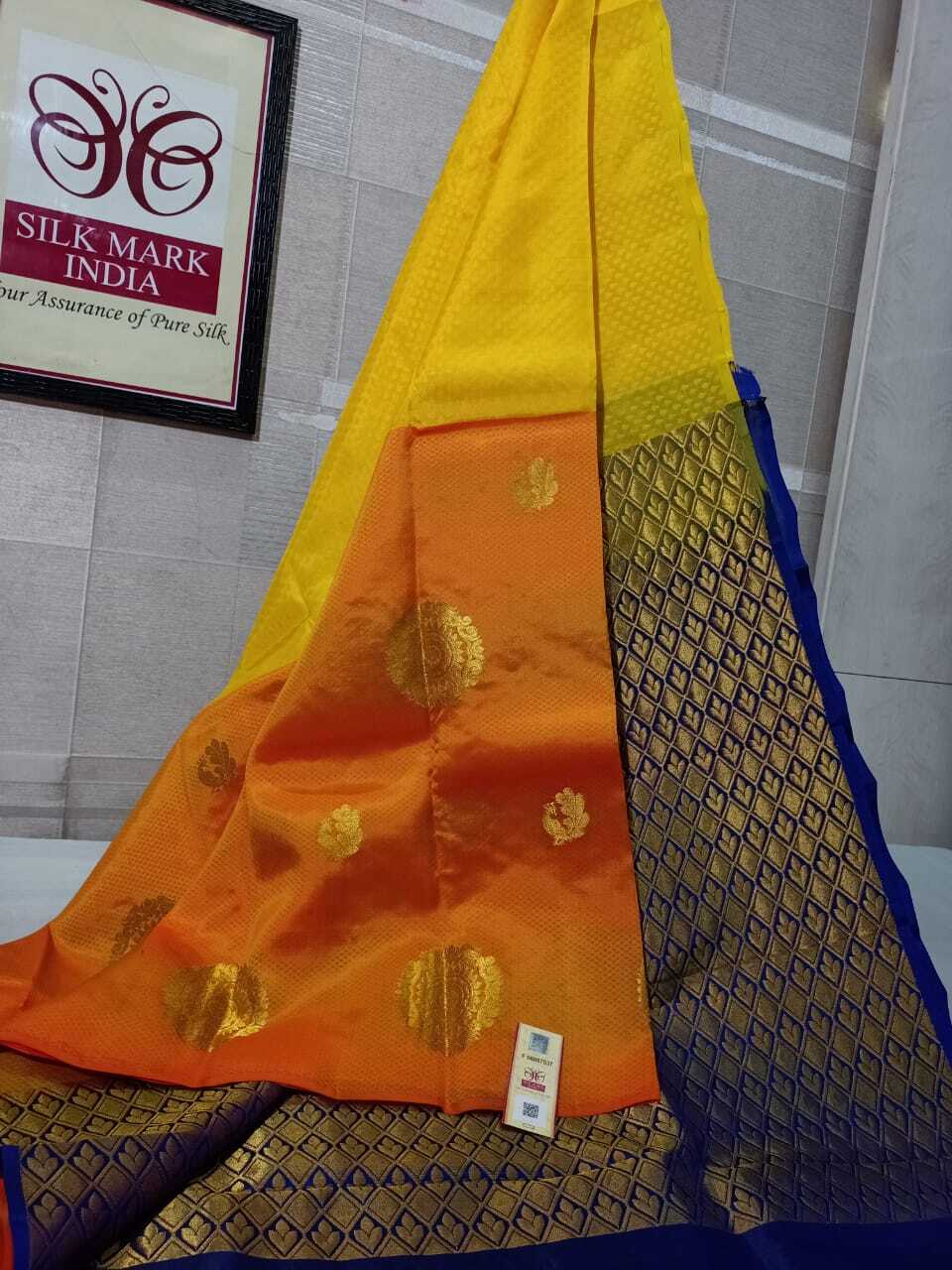 Yellow Bridal Beautiful Kanjivaram Silk Saree