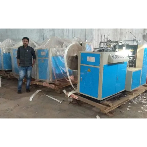 Fully Automatic Paper Cup Making Machine - Mild Steel Material, Customized Size, Blue Color | Efficient Production of Paper Cups