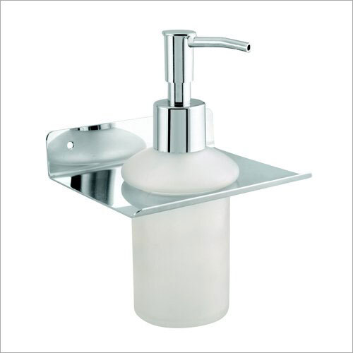 सिल्वर ग्लास बॉटल सोप डिस्पेंसर