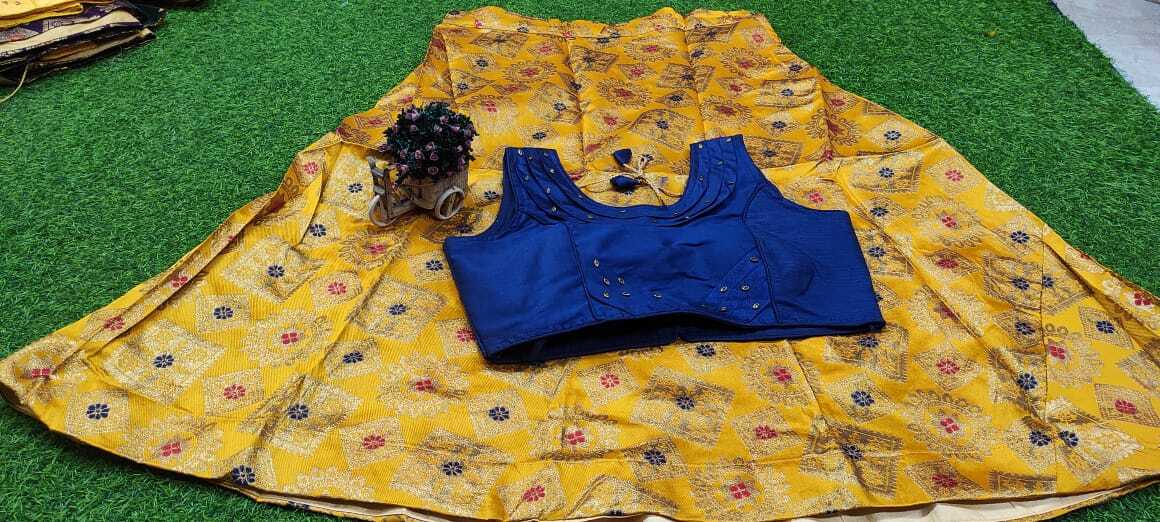 Lehenga - Taffeta Silk With Heavy Quality Blouse, Adult Regular Size, Breathable And Washable, Random Designs Available