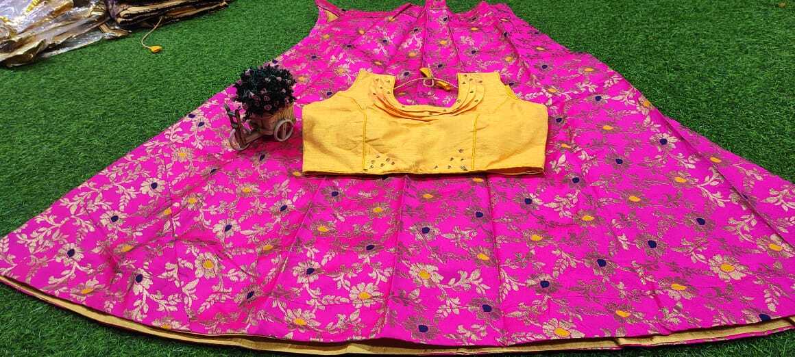 Lehenga - Taffeta Silk With Heavy Quality Blouse, Adult Regular Size, Breathable And Washable, Random Designs Available