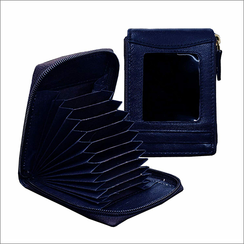 Blue Genuine Mens Zipper Leather Wallet Design: Attractive Design