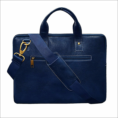 14 Inch Genuine Leather Blue Laptop Office Bag Design: Attractive Design
