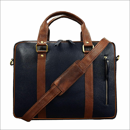 Blue-brown Genuine Leather Shoulder Bags