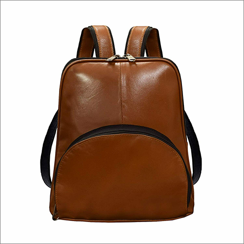 Genuine Leather Backpack - Unisex Design, Brown Color | Spacious Travel Bag with Zipper and Cell Phone Pocket