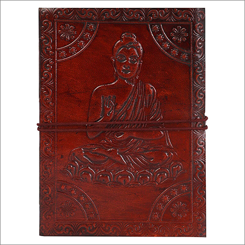 Buddha Vintage Handmade Paper Notebook - Leather Cover, Perfect Binding | Durable, Eco-Friendly, Lightweight, Easy to Clean, Embossed Logo, Daily Use Notepad