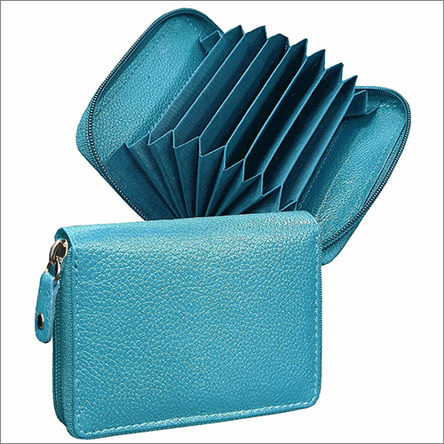 Light Blue Leather Unisex Card Holder