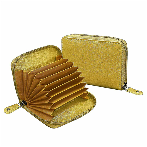 Yellow Leather Unisex Card Holder