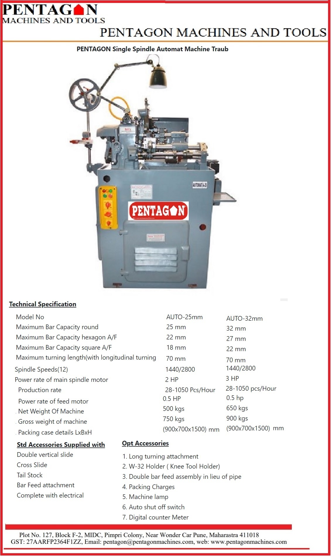 Pentagon Traub Machine - Automatic Grade: Automatic