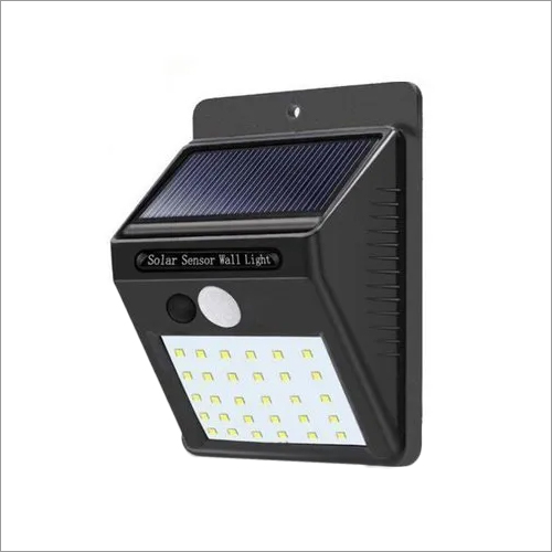 Solar LED Wall Light - Iron Material, Square Shape, Black Color | Outdoor Application, Cool White Light, 200 Grams Weight, Solar Power Factor