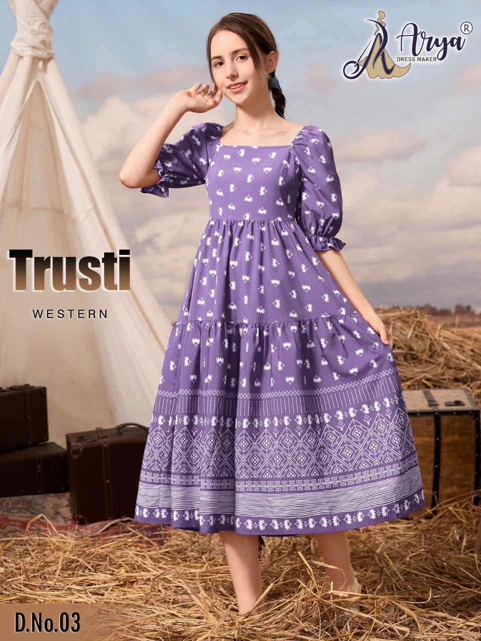 Trusti Western Children's Wear - Fabric, Imported Sizes 5 To 12, 6 Color Options | Quick Dry, Printed Pattern, Spring Collection