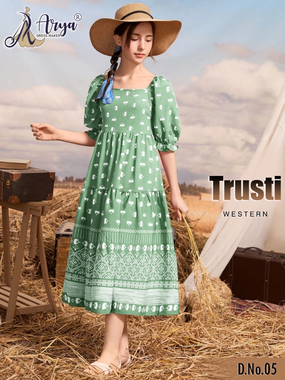 Trusti Western Children's Wear - Fabric, Imported Sizes 5 To 12, 6 Color Options | Quick Dry, Printed Pattern, Spring Collection