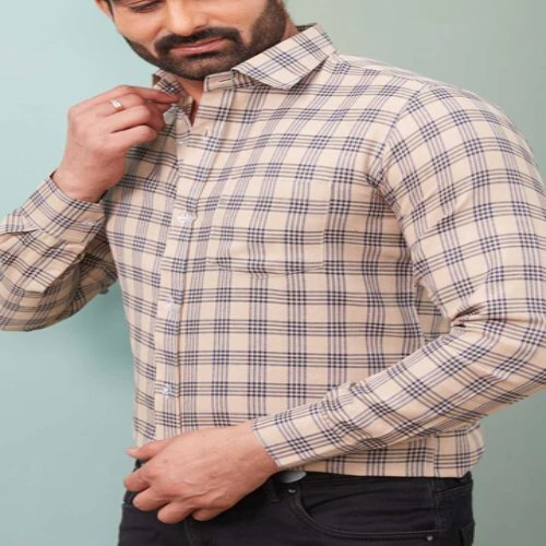 Blue Checkered Men Shirt