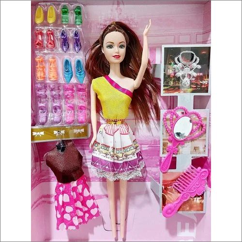 Girls Barbie Doll - Plastic, Multicolor | Durable Cartoon Toy for Children, Perfect Playing Companion