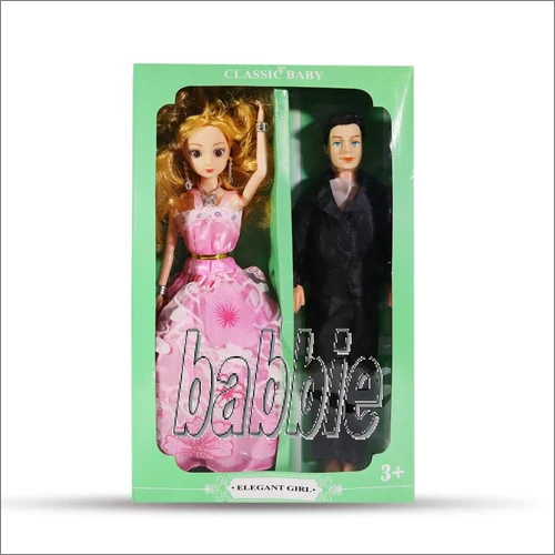 Elegant Barbie Doll Set Plastic, Multicolor Durable Cartoon