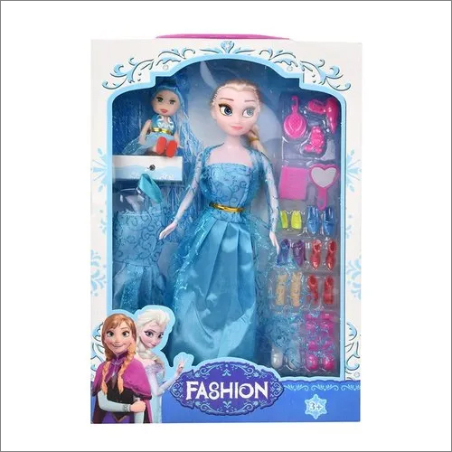 Frozen Barbie Doll Set With Baby - Plastic, Multicolor | Durable, Cartoon Style Playing Toy for Children