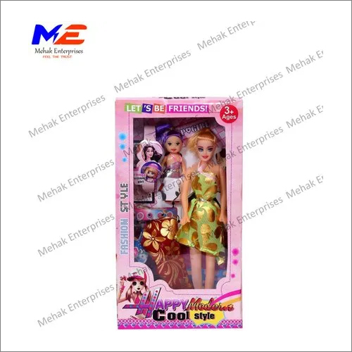 Plastic Barbie Doll Set - Durable Plastic, Multicolor Design | Ideal Cartoon Toy for Children, Perfect for Creative Playtime Adventures