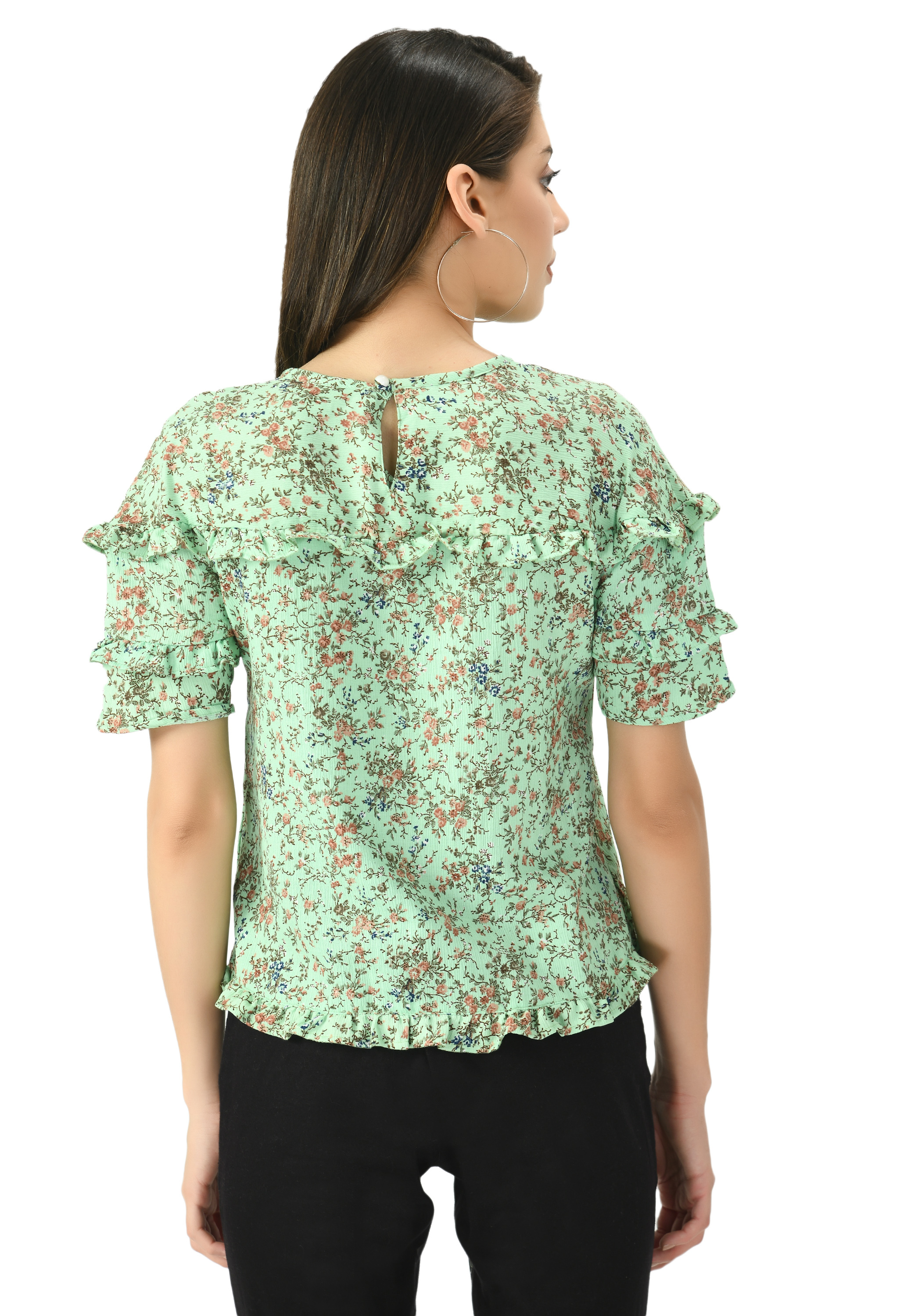 Ruffle Printed Short Top