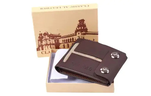 पुरुषों के लिए गहरा भूरा असली Pu वॉलेट