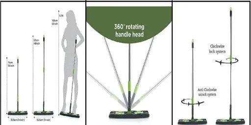 Floor Cleaning Mop With 360 Degrees Rotating Head