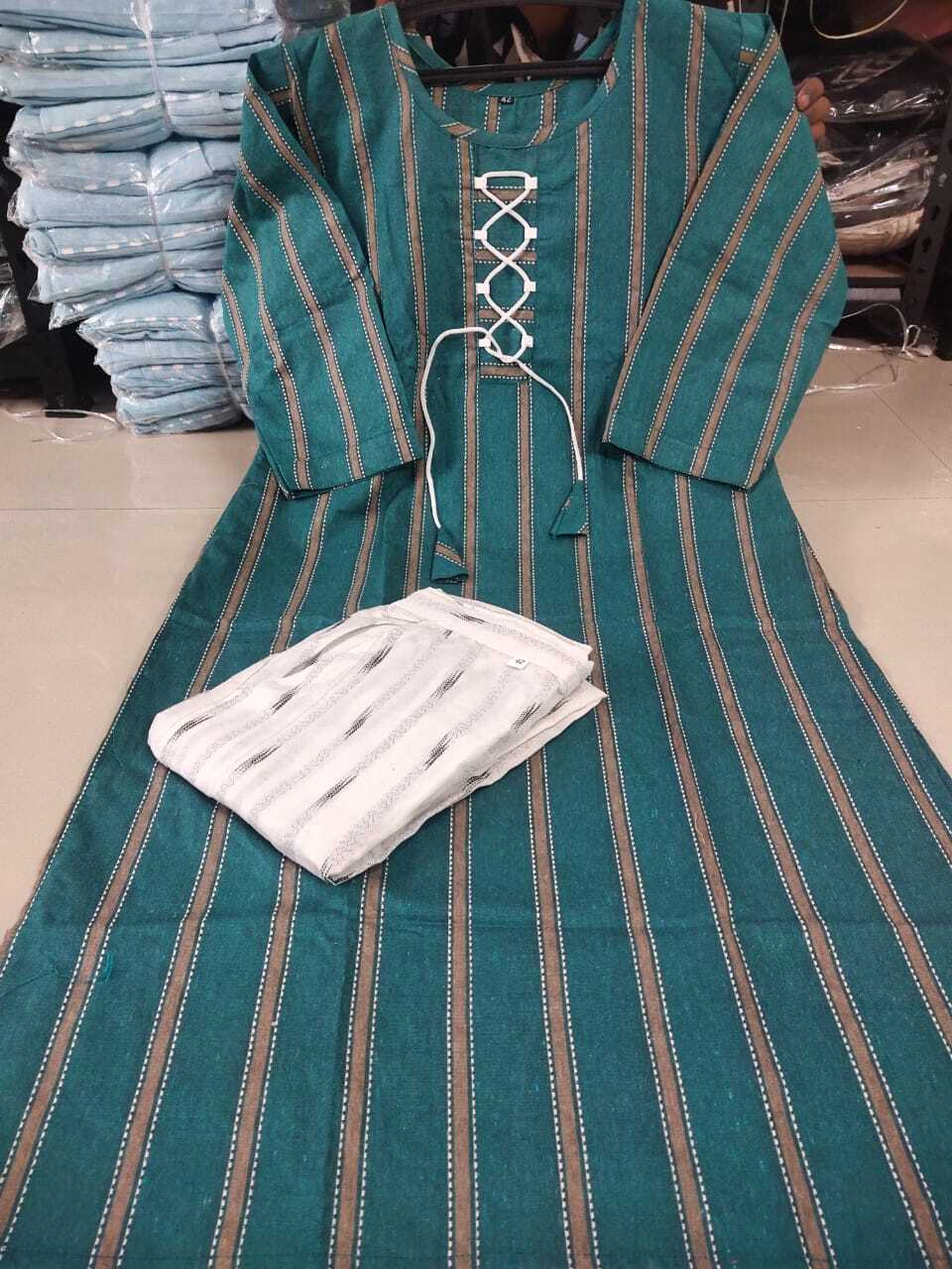 Cotton Kurti Pant Set - 42" Length Kurti With 38" Trouser, Long Sleeve, Casual Wear, Washable, Customized Sizes