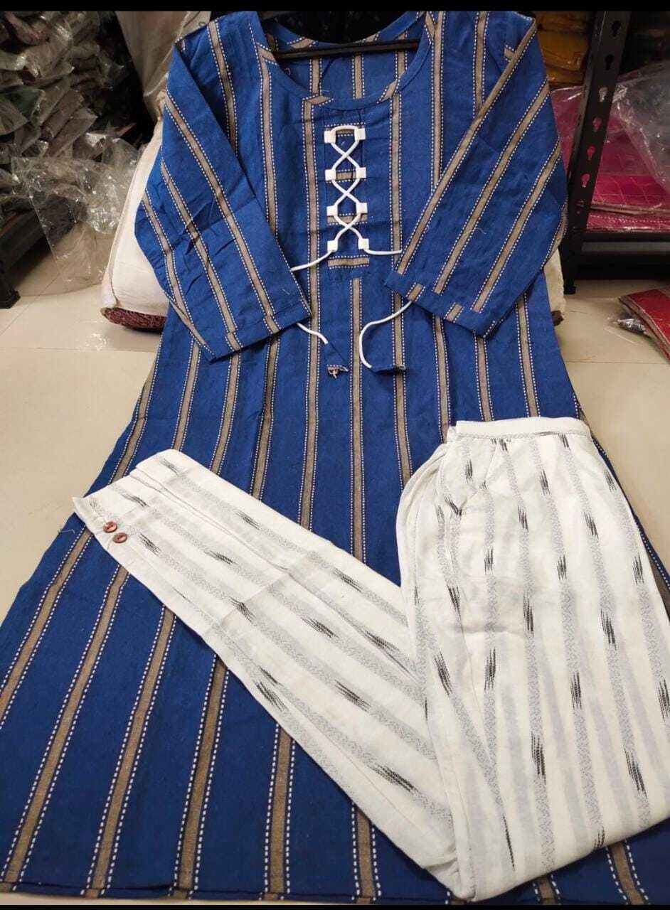 Cotton Kurti Pant Set - 42" Length Kurti With 38" Trouser, Long Sleeve, Casual Wear, Washable, Customized Sizes