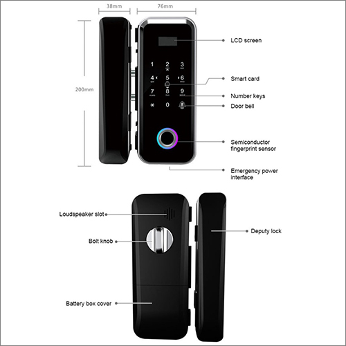 Black Glass Smart Door Lock